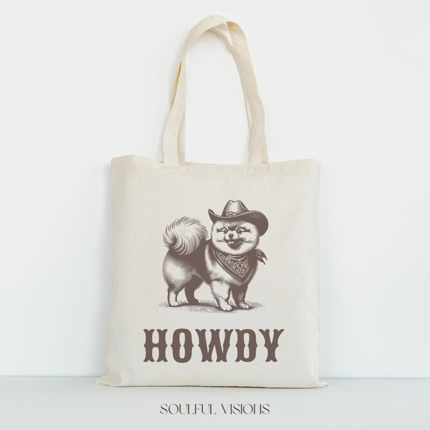 Howdy Pomeranian Tote Bag