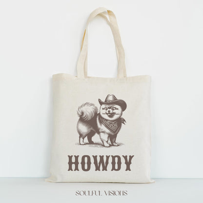 Howdy Pomeranian Tote Bag