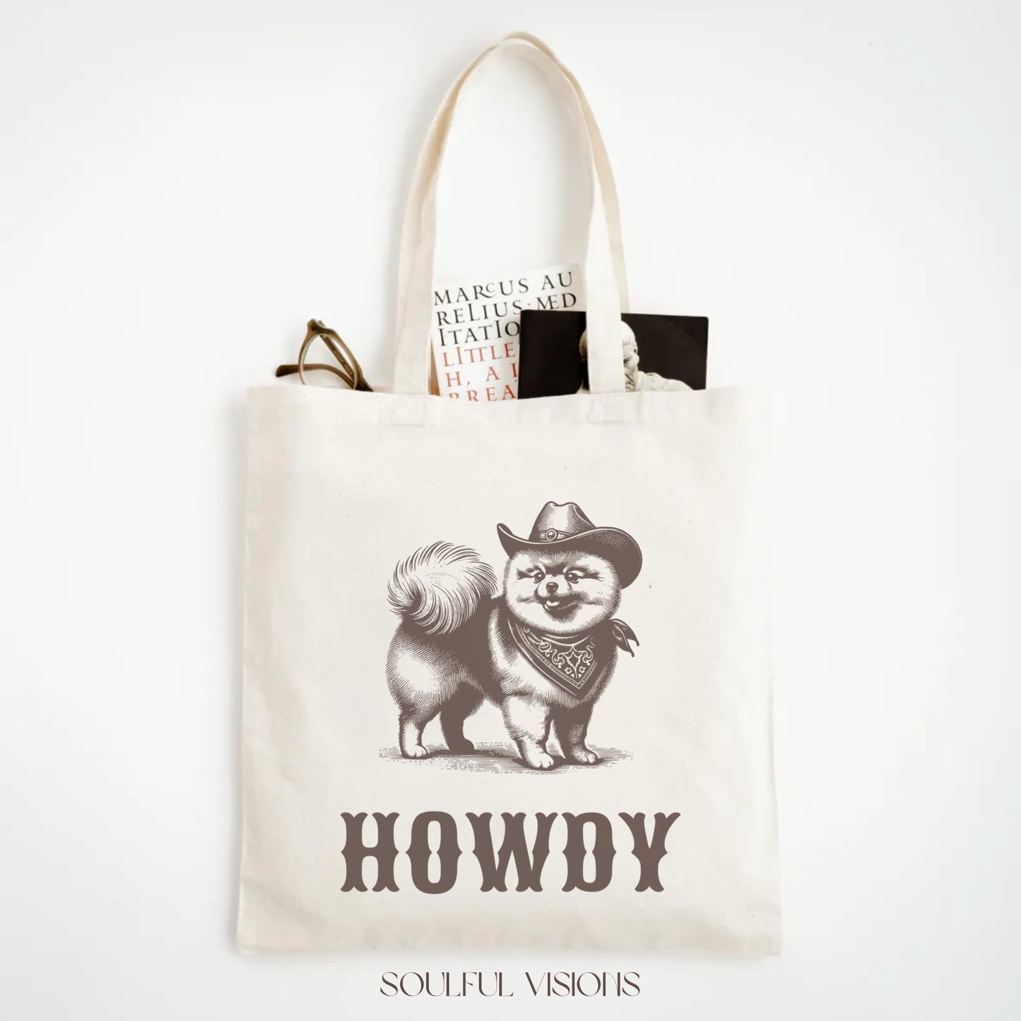Howdy Pomeranian Tote Bag