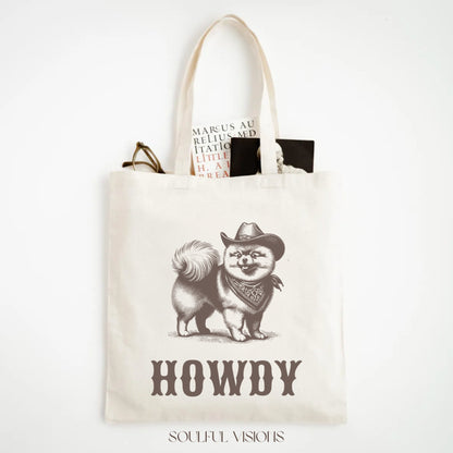 Howdy Pomeranian Tote Bag