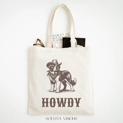 Howdy Saint Bernard Tote Bag