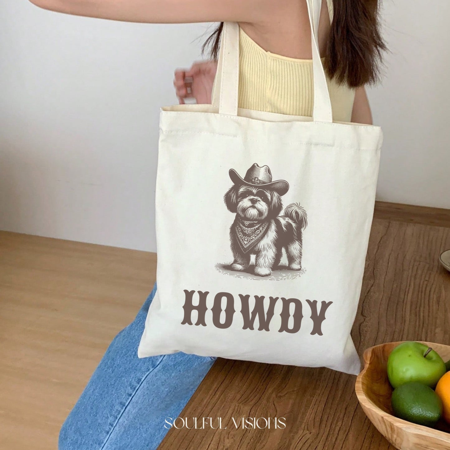 Howdy Shih tzu Tote Bag