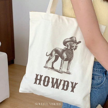 Howdy Vizsla Tote Bag