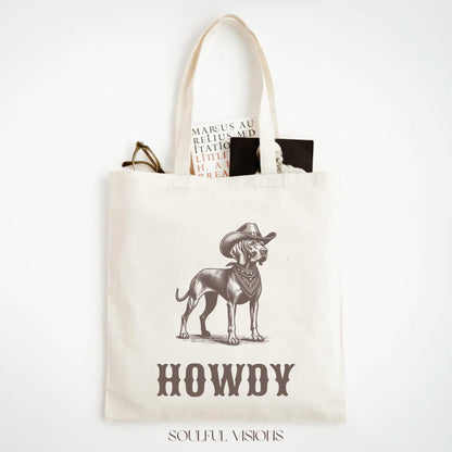 Howdy Vizsla Tote Bag