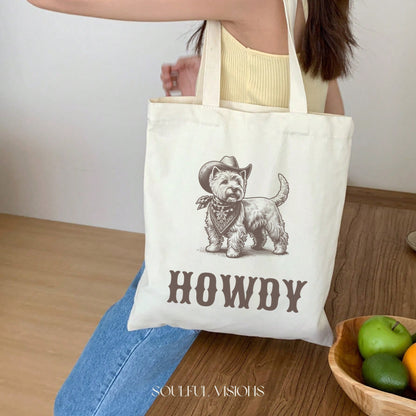Howdy Westie Tote Bag