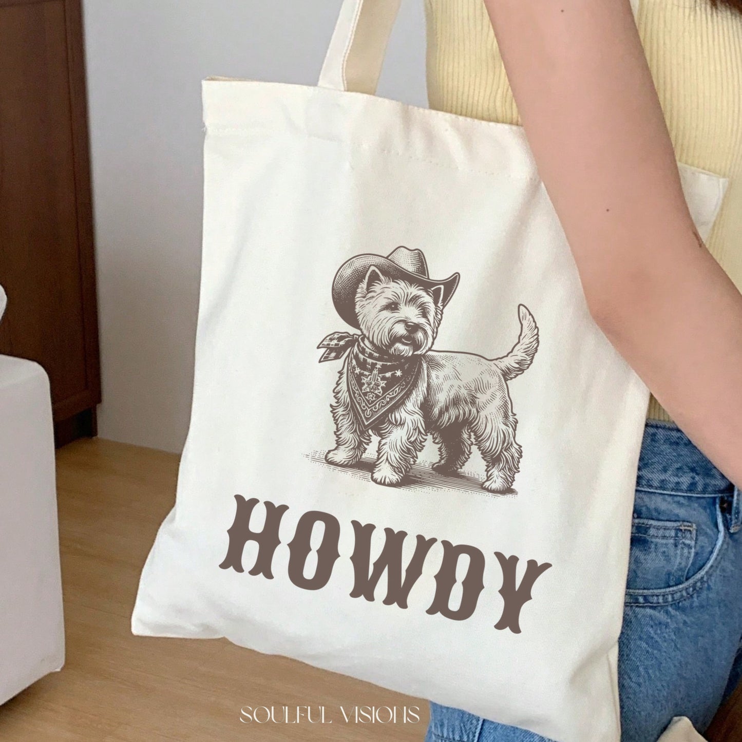 Howdy Westie Tote Bag