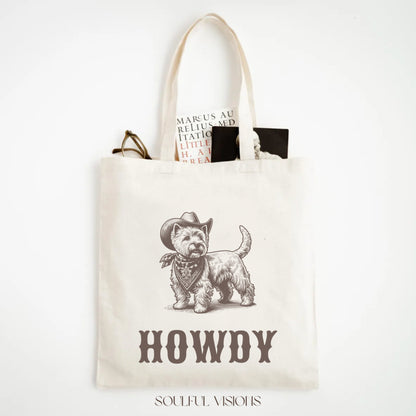Howdy Westie Tote Bag