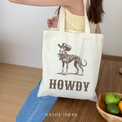 Howdy Whippet Tote Bag