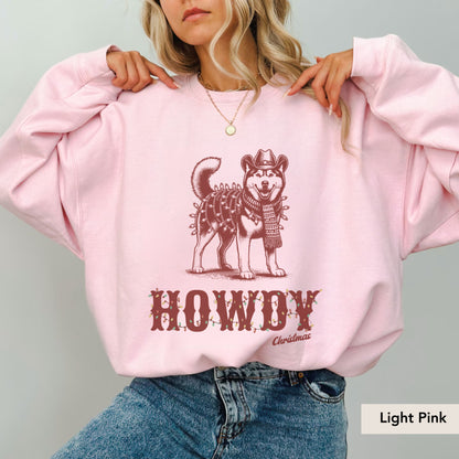 Husky Howdy Christmas Sweatshirt