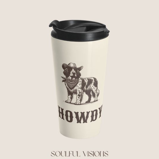 Howdy Large Munsterlander Stainless Steel Travel Mug