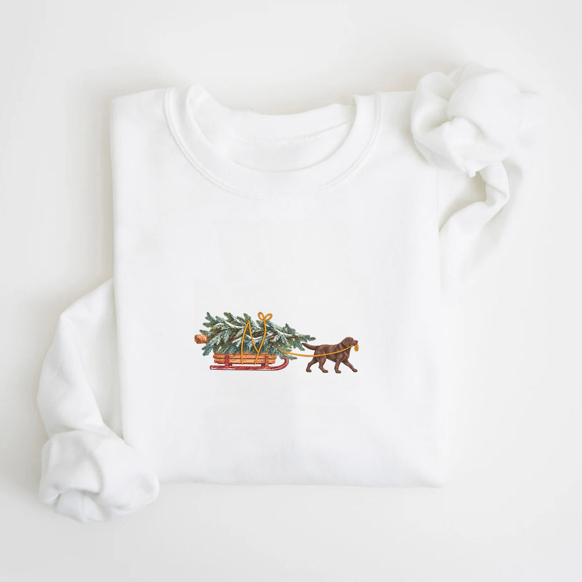 Labrador retriever chocolate  Christmas Tree sweatshirt