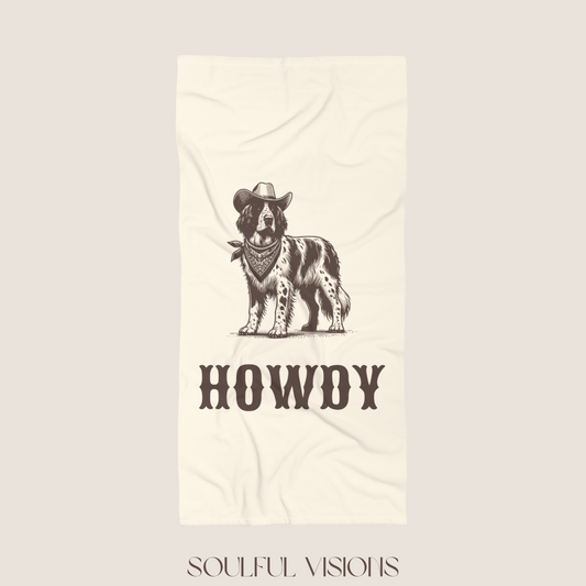 Howdy Large Munsterlander Beach Towel