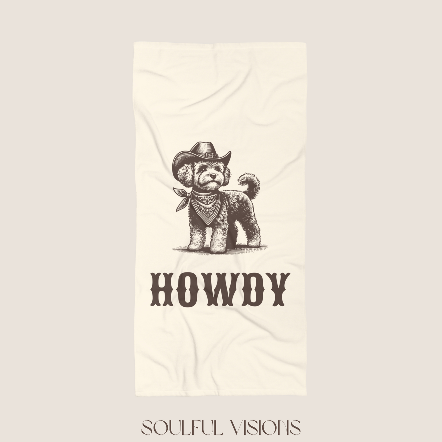Howdy Maltipoo Beach Towel