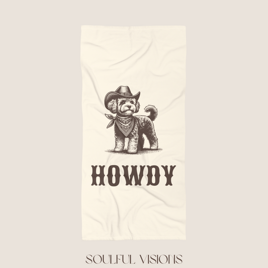 Howdy Maltipoo Beach Towel