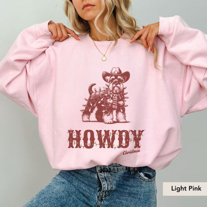 Miniature Schnauzer Howdy Christmas Sweatshirt