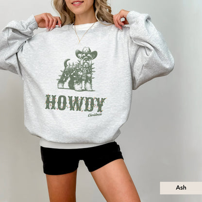 Miniature Schnauzer Howdy Christmas Sweatshirt