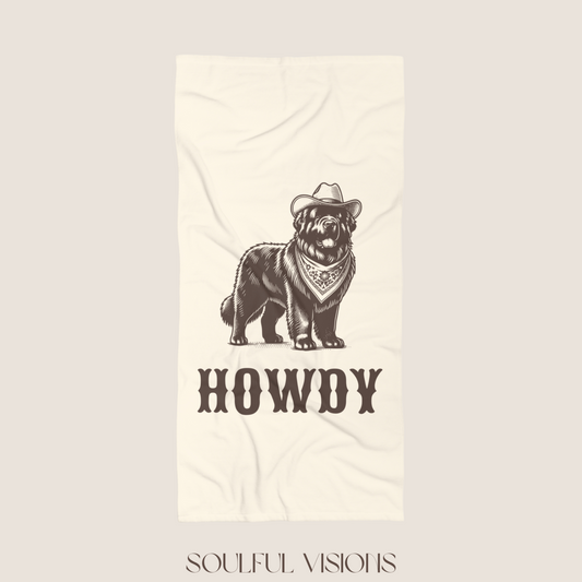 Howdy New Foundland Beach Towel
