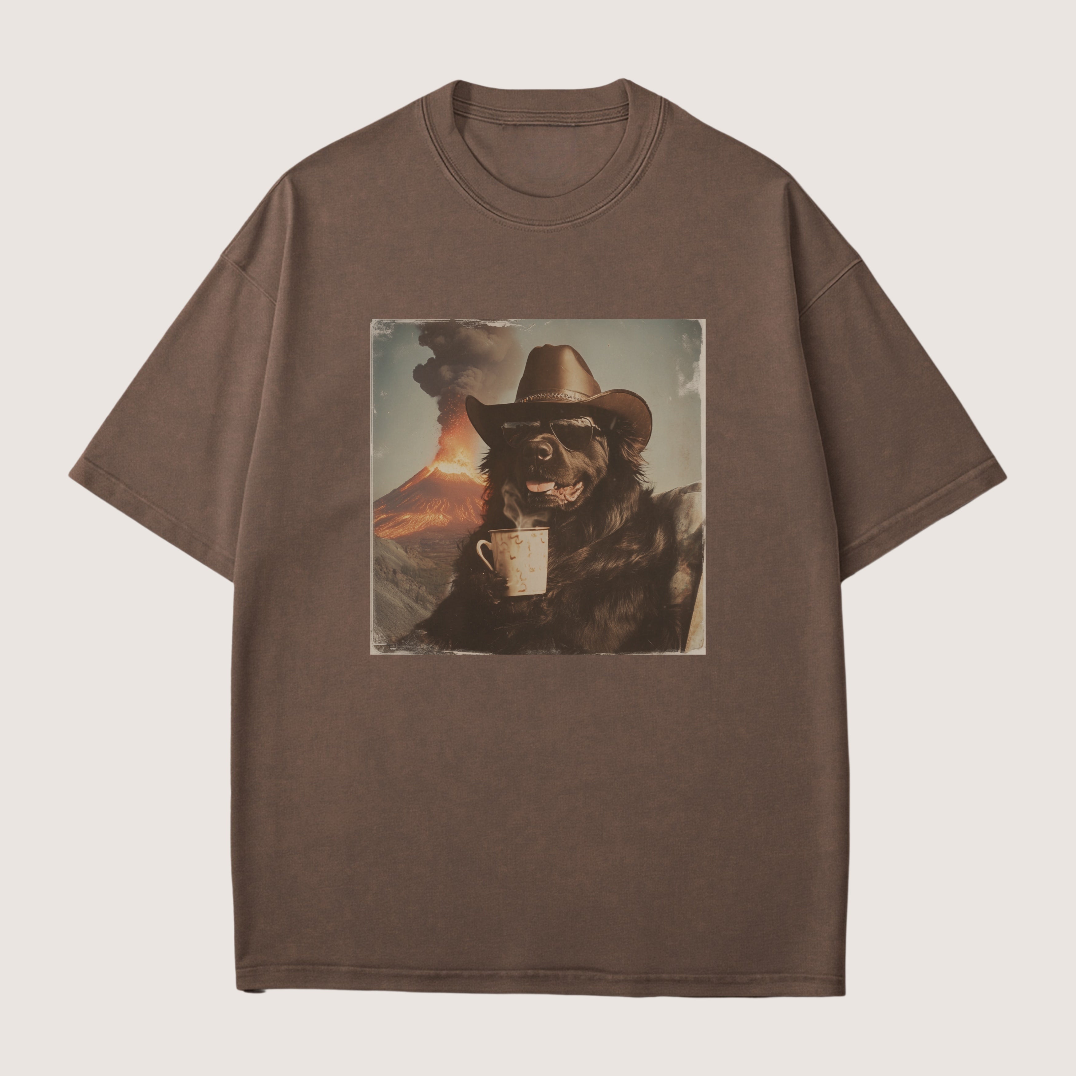 Newfoundland Dog Volcano Shirt