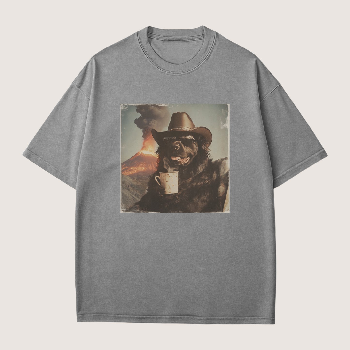 Newfoundland Dog Volcano Shirt