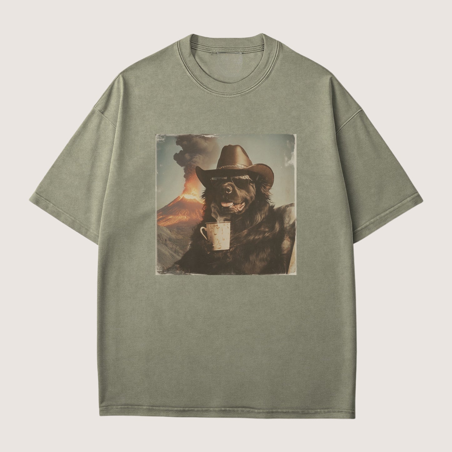 Newfoundland Dog Volcano Shirt