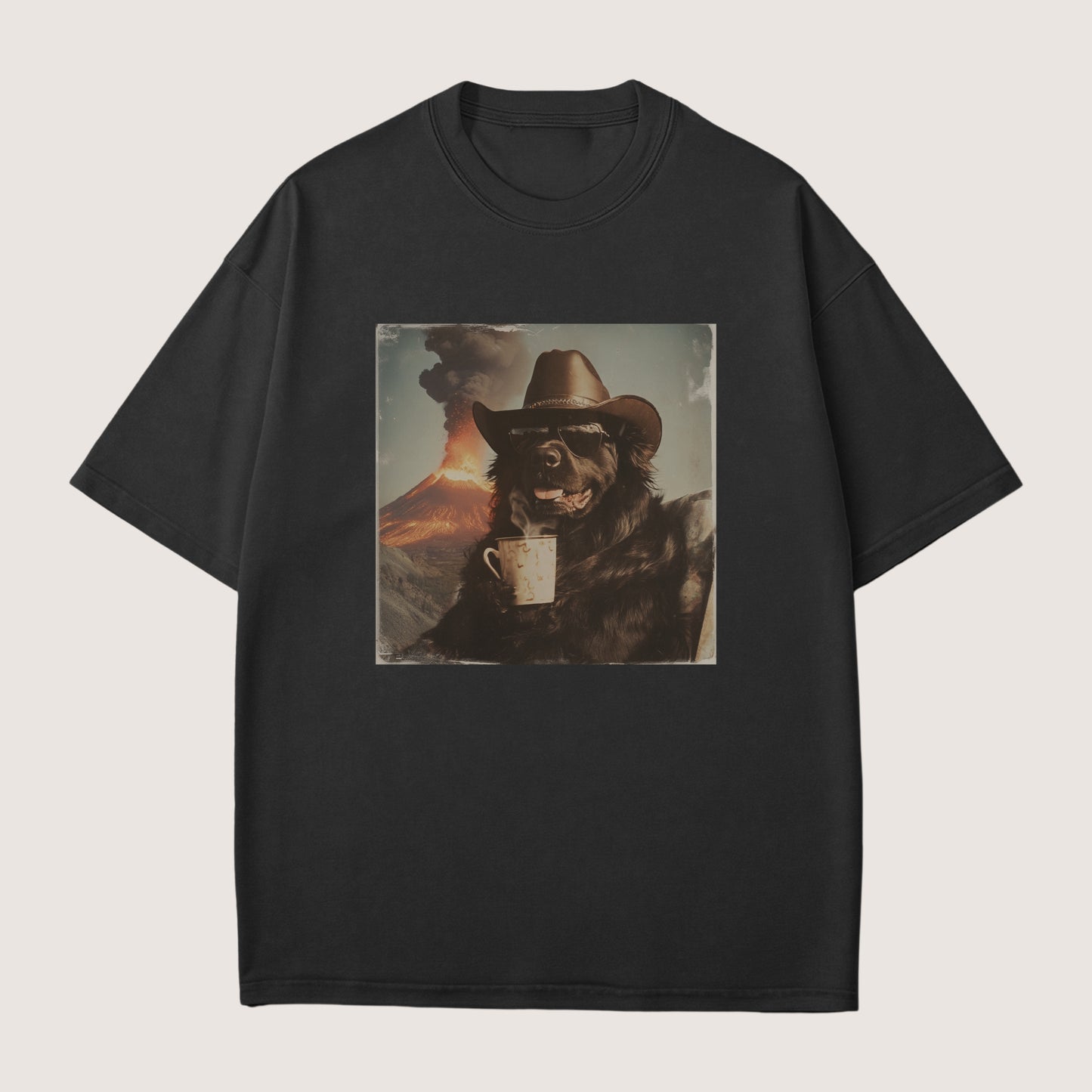 Newfoundland Dog Volcano Shirt