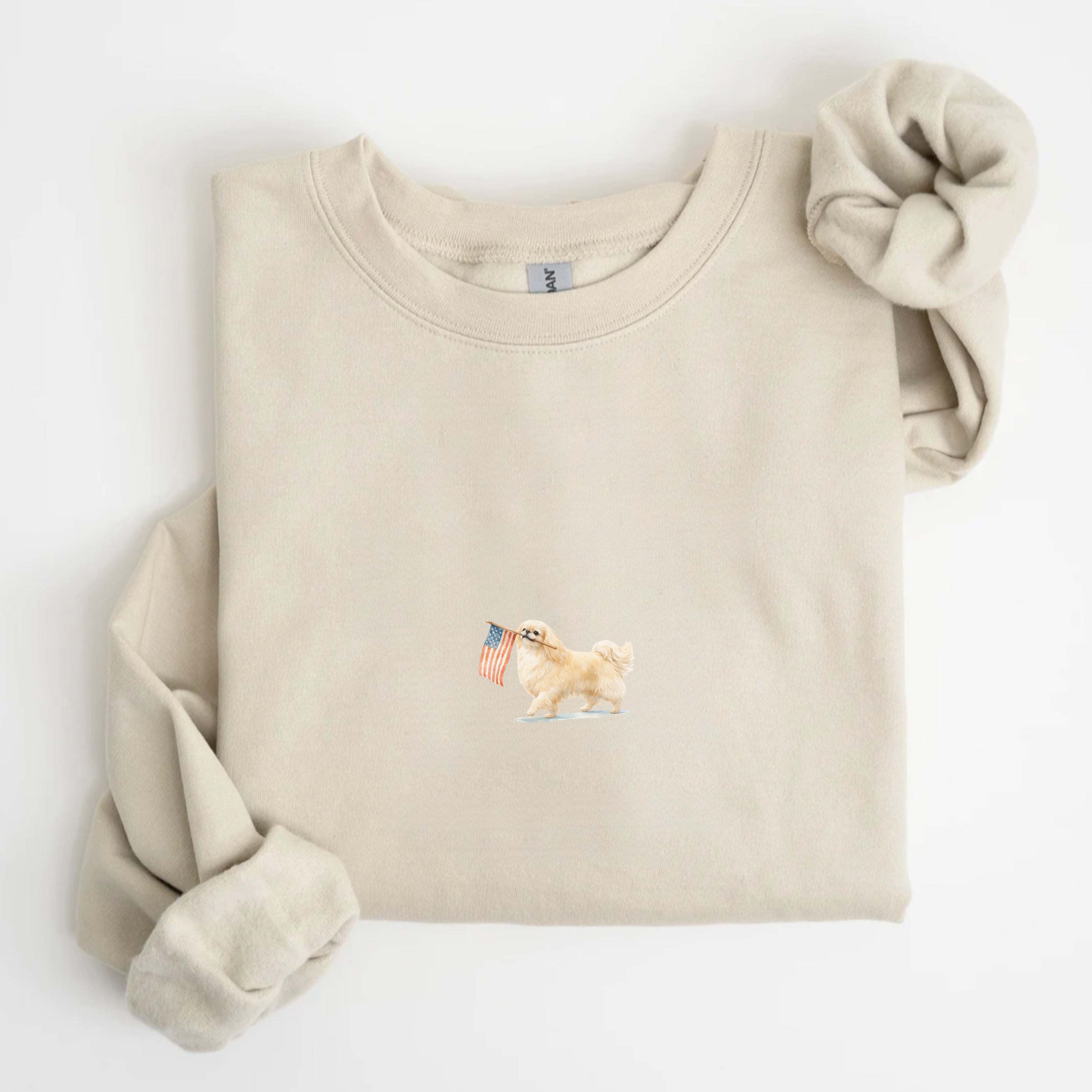 Pekingese US Flag Sweatshirt