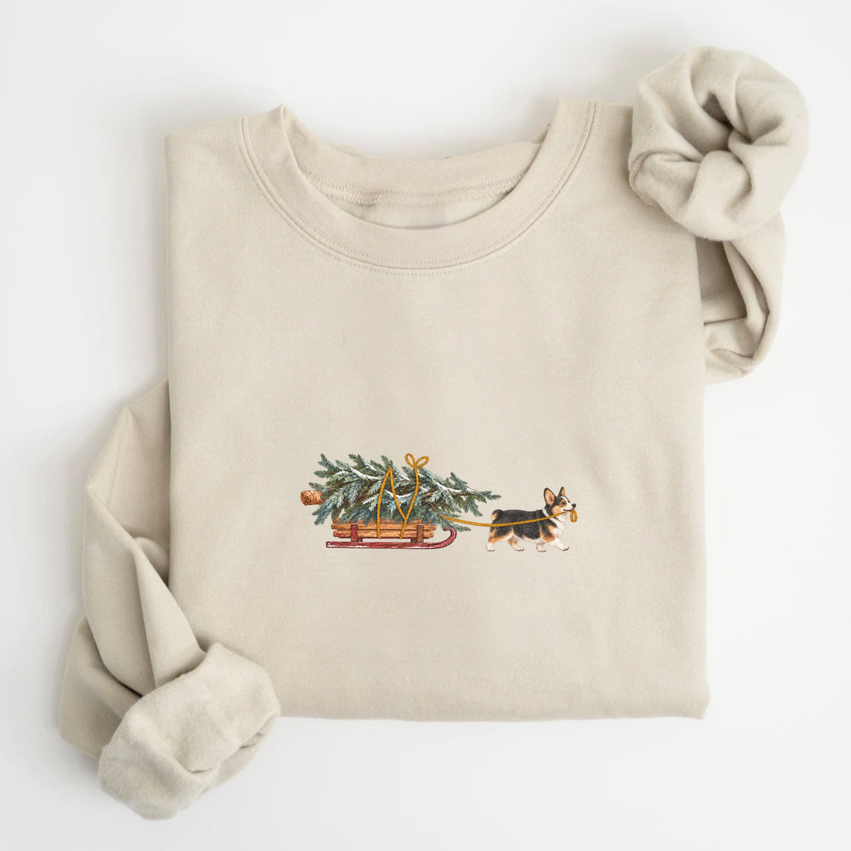 Pembroke welsh corgi tricolor  Christmas Tree sweatshirt
