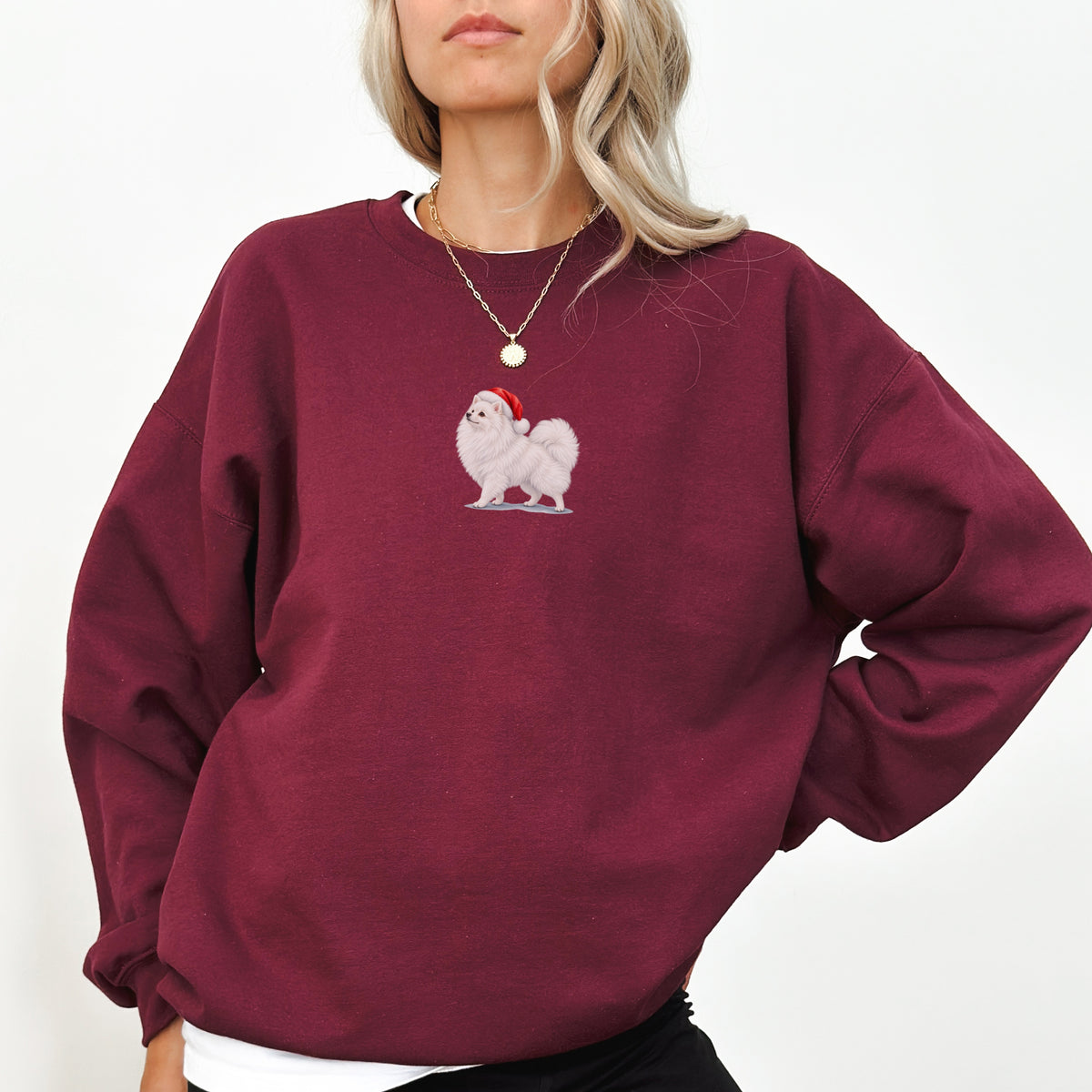 Pomeranian white Christmas Sweatshirt