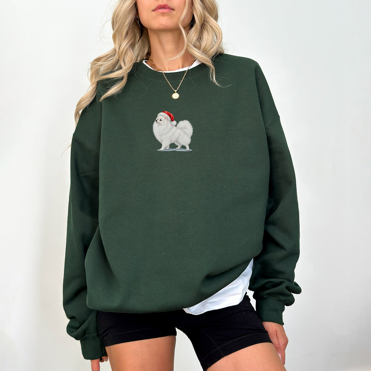 Pomeranian white Christmas Sweatshirt