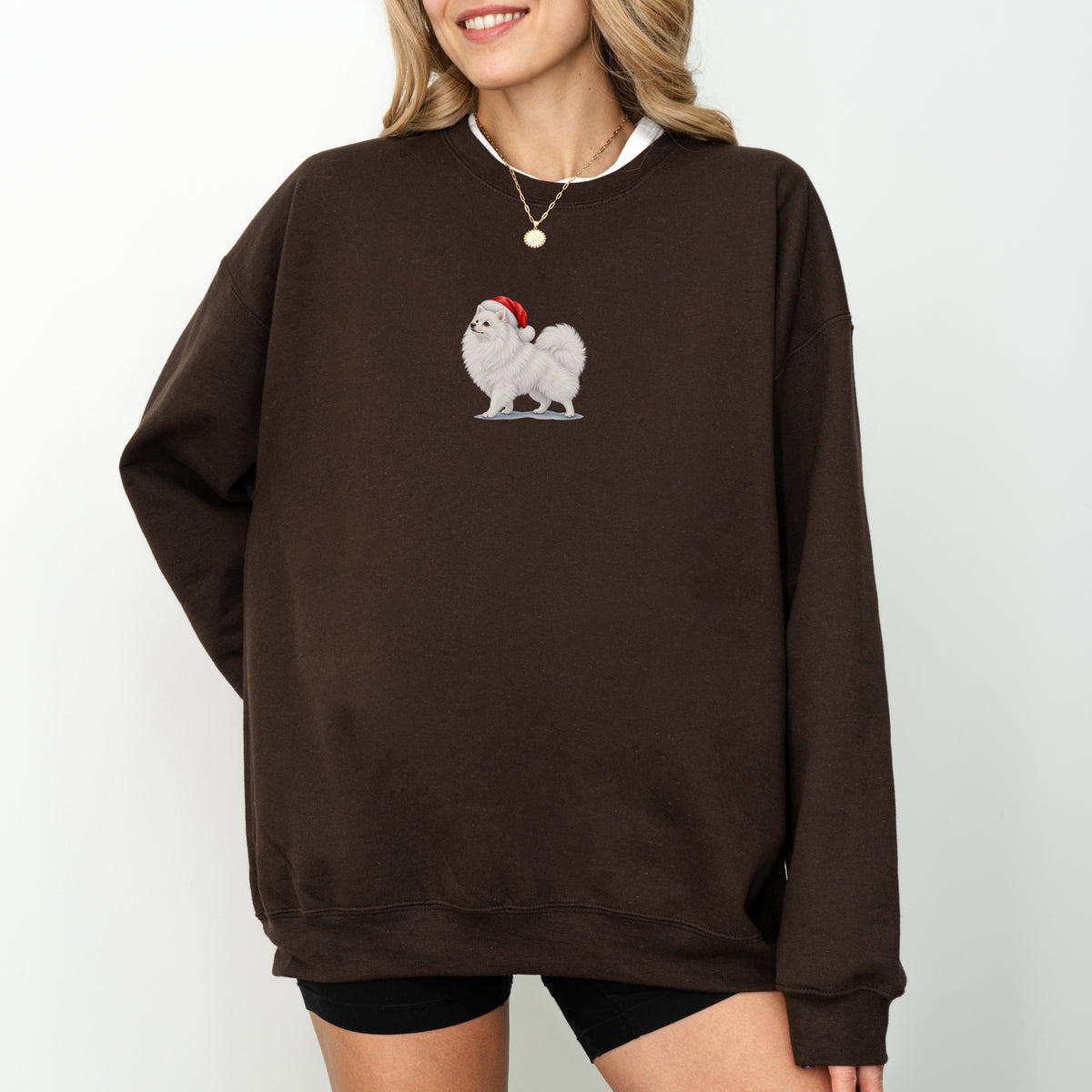 Pomeranian white Christmas Sweatshirt