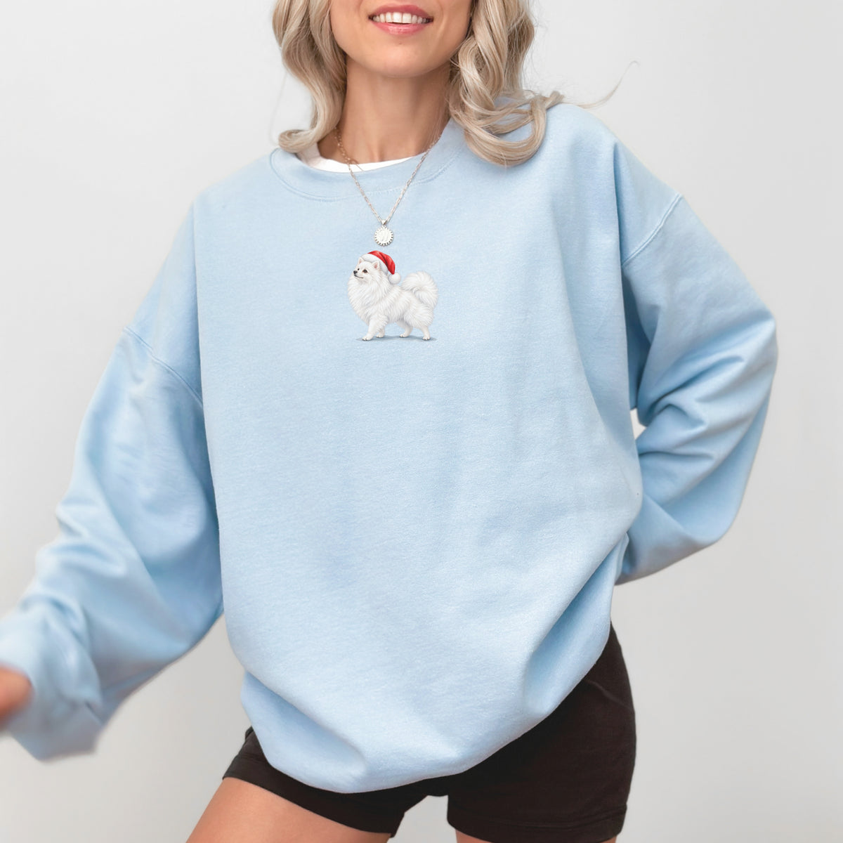 Pomeranian white Christmas Sweatshirt