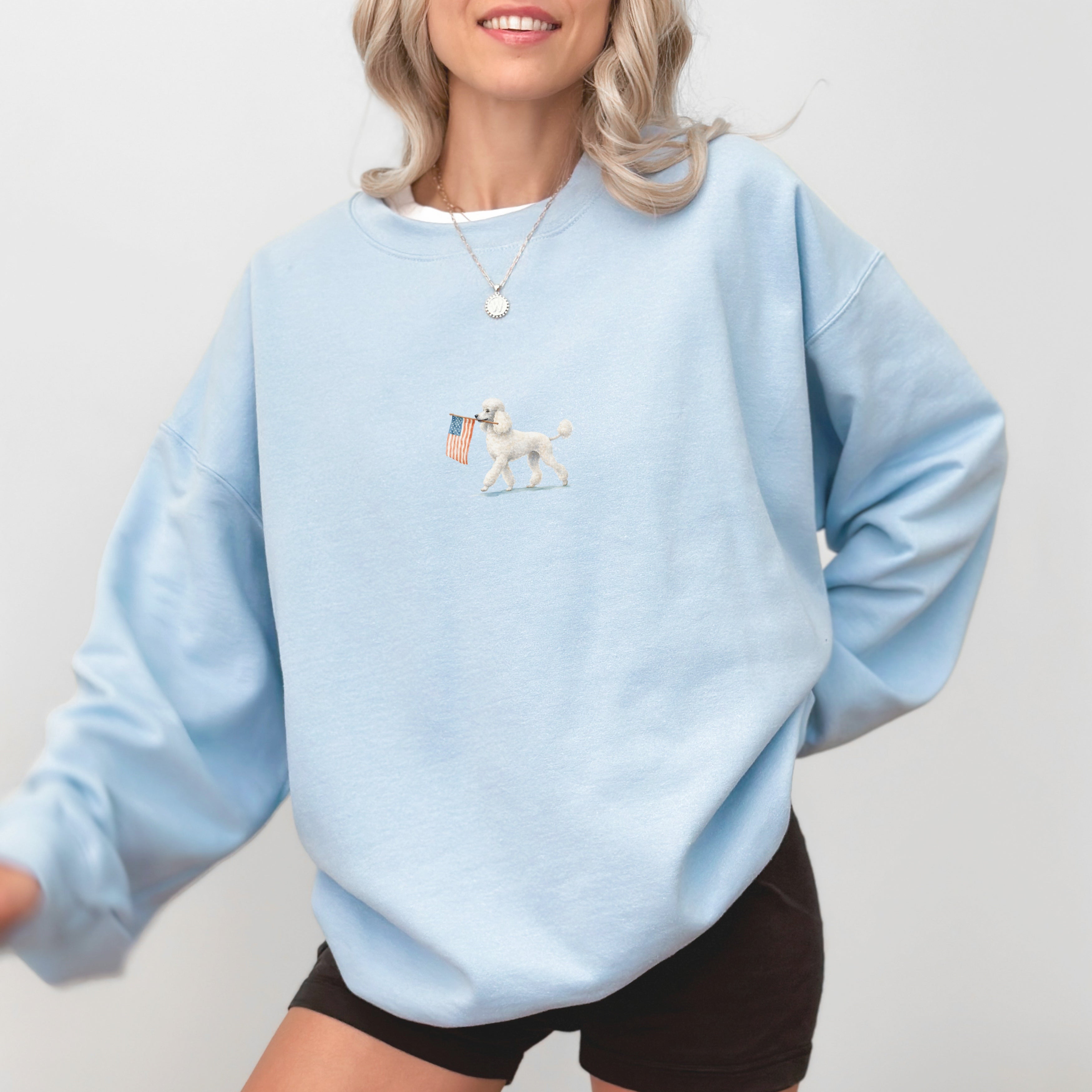 Poodle US Flag Sweatshirt