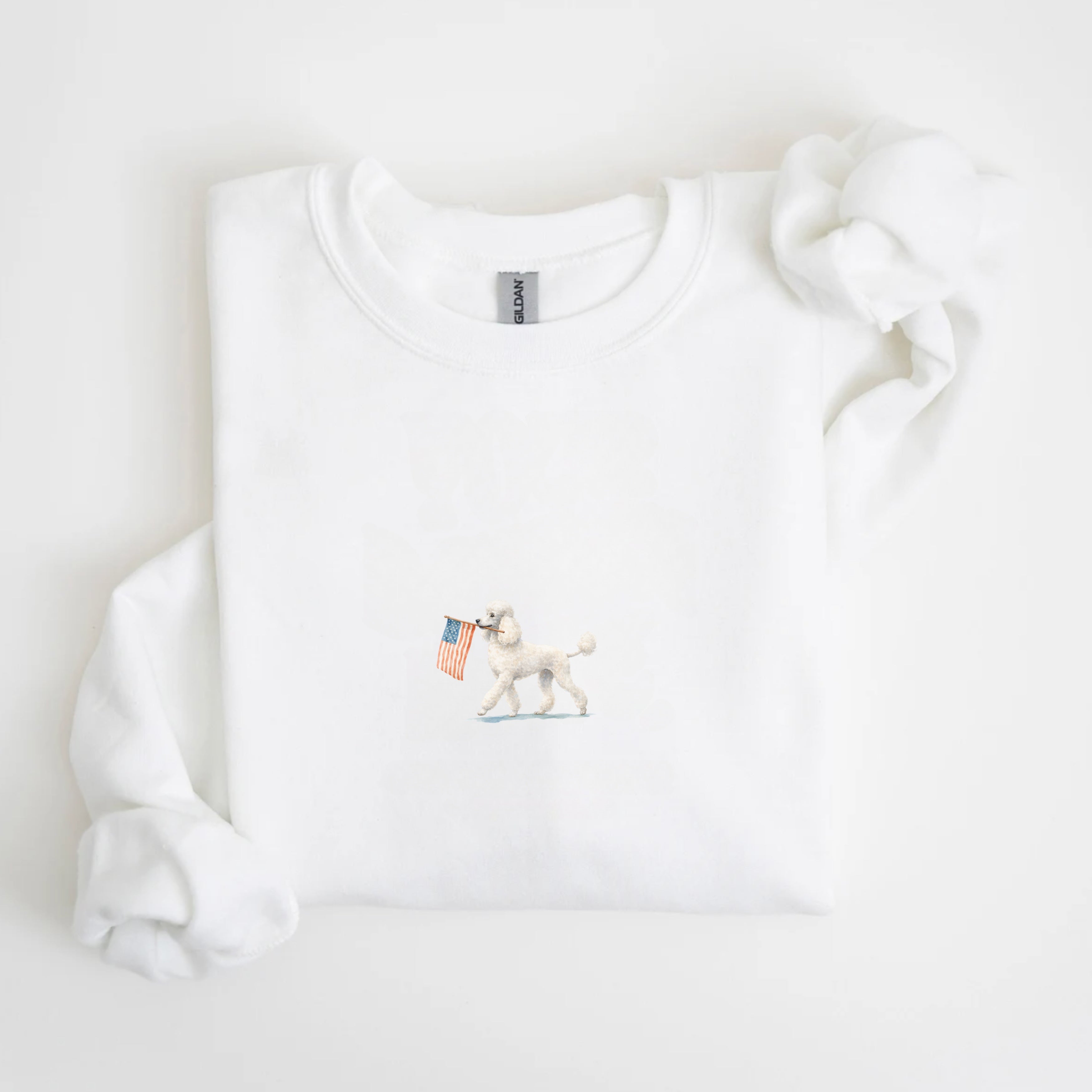 Poodle US Flag Sweatshirt
