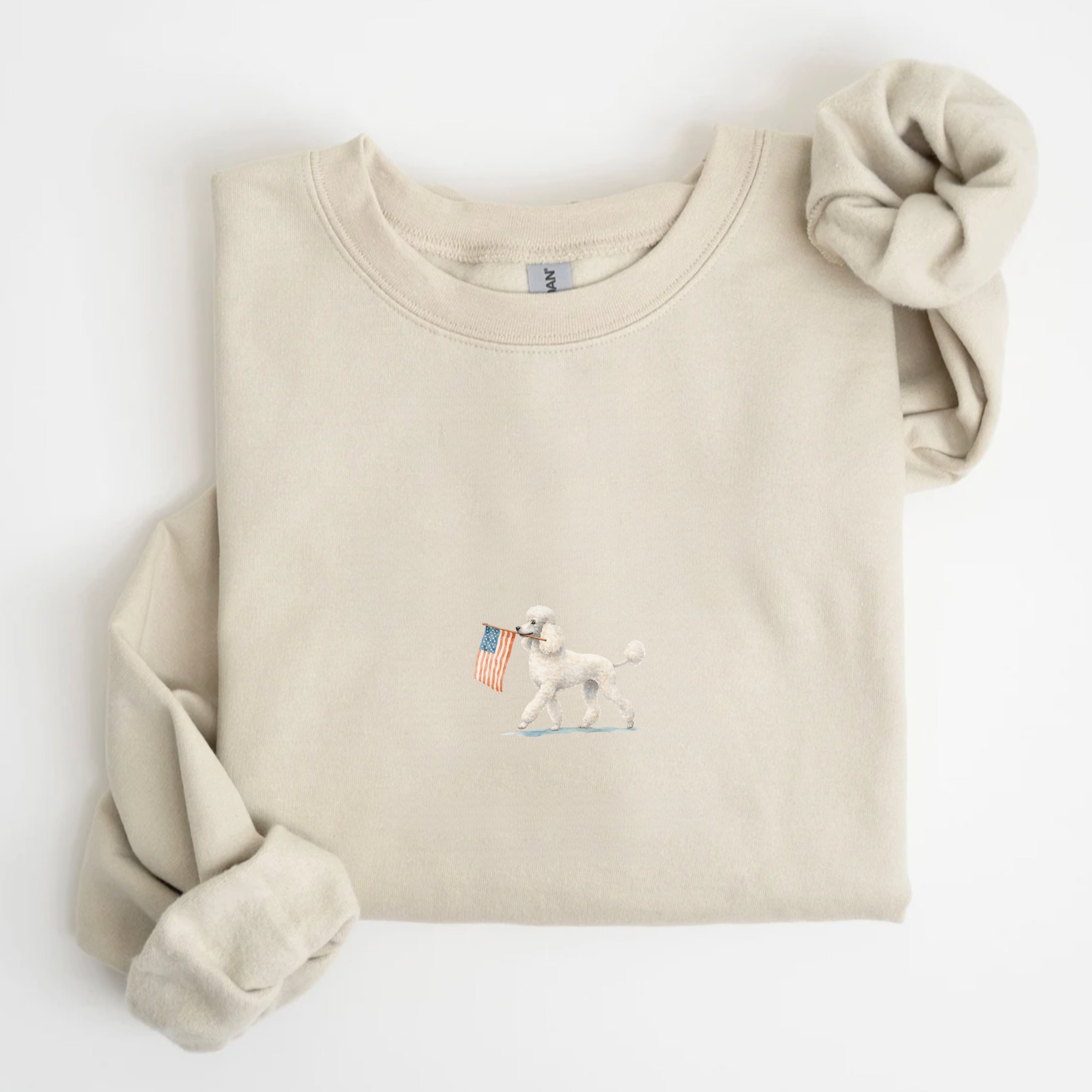 Poodle US Flag Sweatshirt