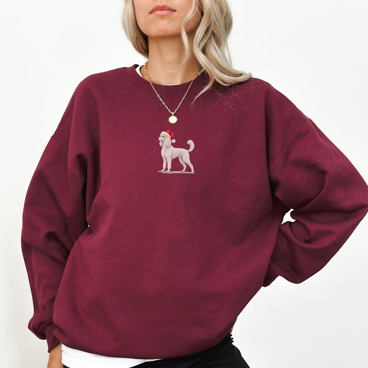 Poodle White Christmas Sweatshirt