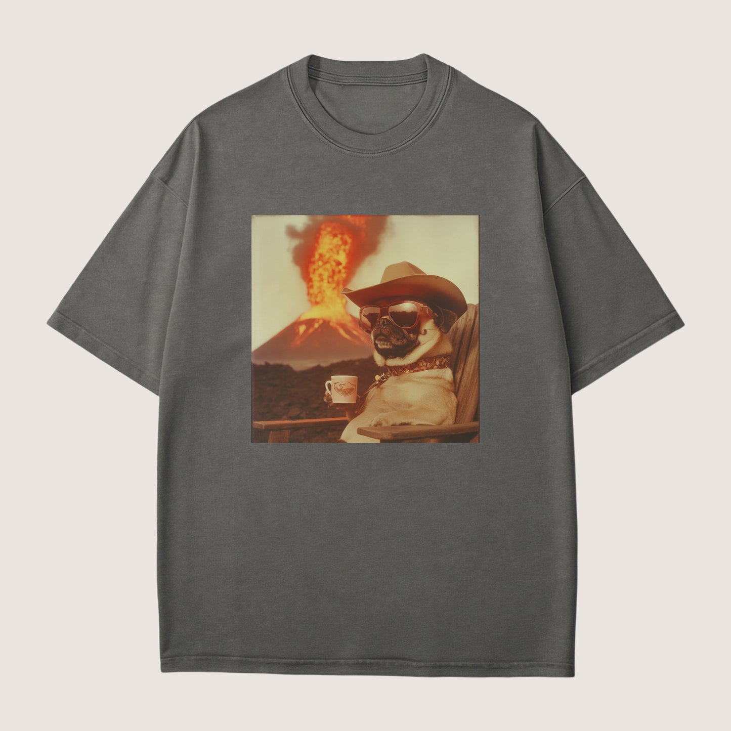 Pug Dog Volcano Shirt