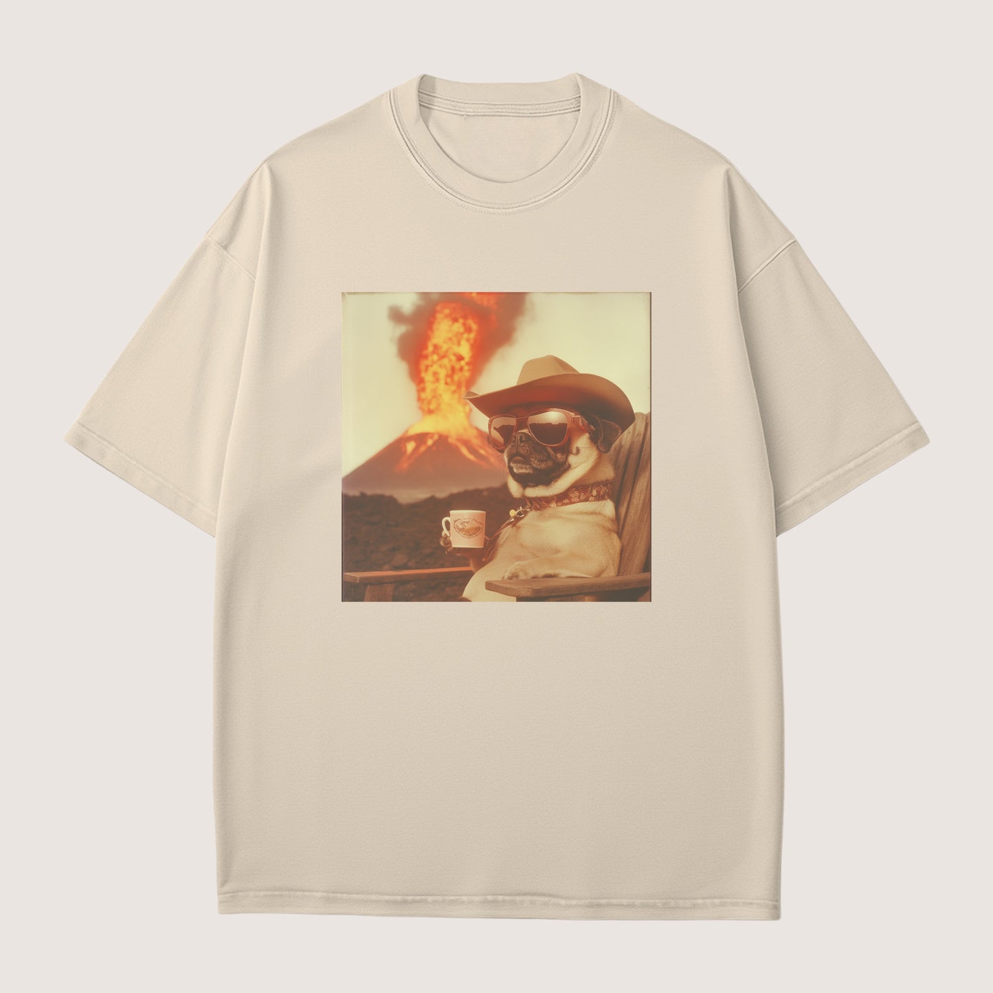 Pug Dog Volcano Shirt