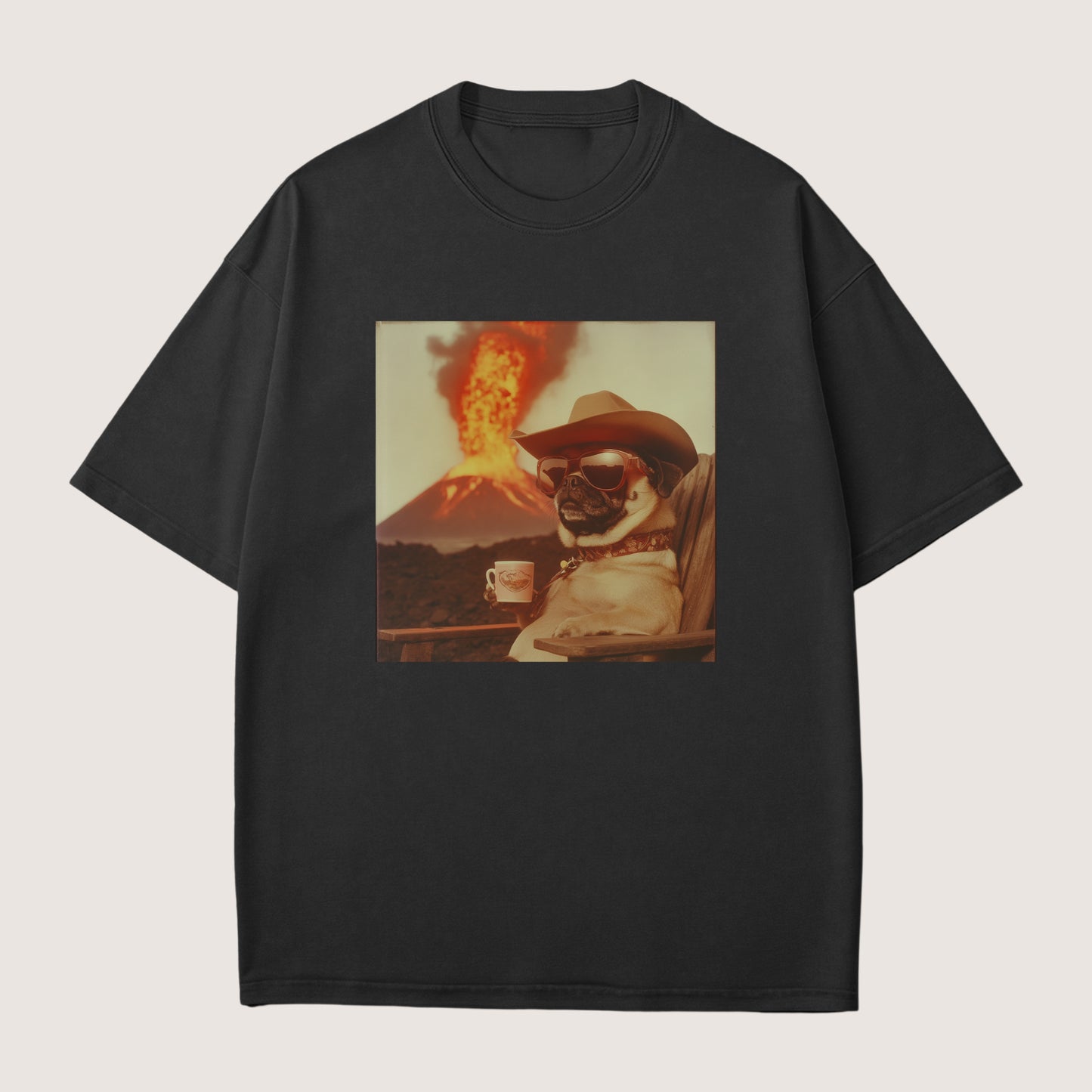 Pug Dog Volcano Shirt