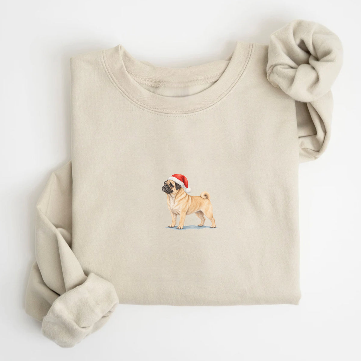 Pug Fawn Black Mask Christmas Sweatshirt