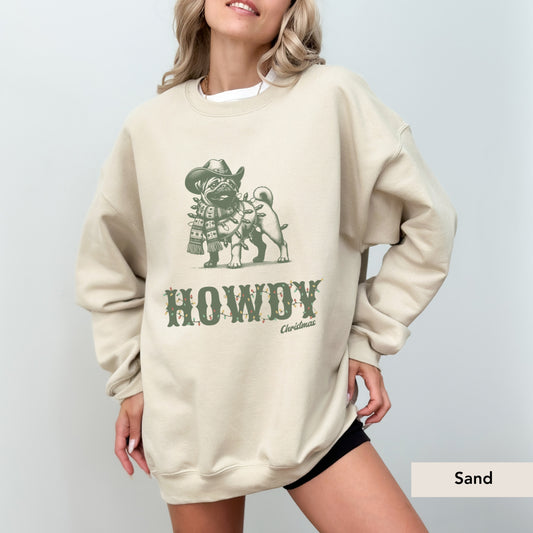 Pug Howdy Christmas Sweatshirt