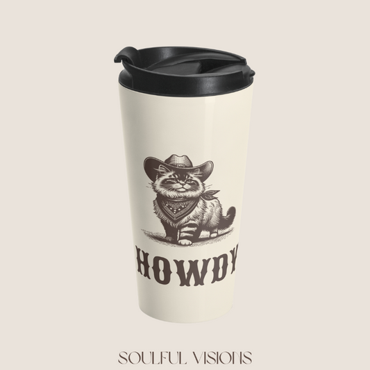 Howdy Ragdoll Cat Stainless Steel Travel Mug
