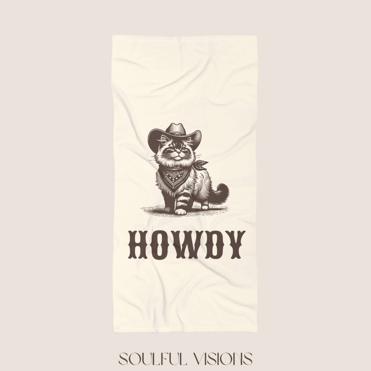 Howdy Ragdoll Cat Beach Towel