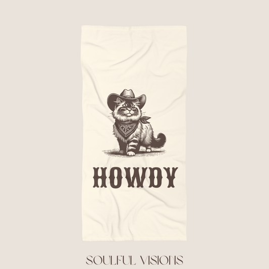 Howdy Ragdoll Cat Beach Towel