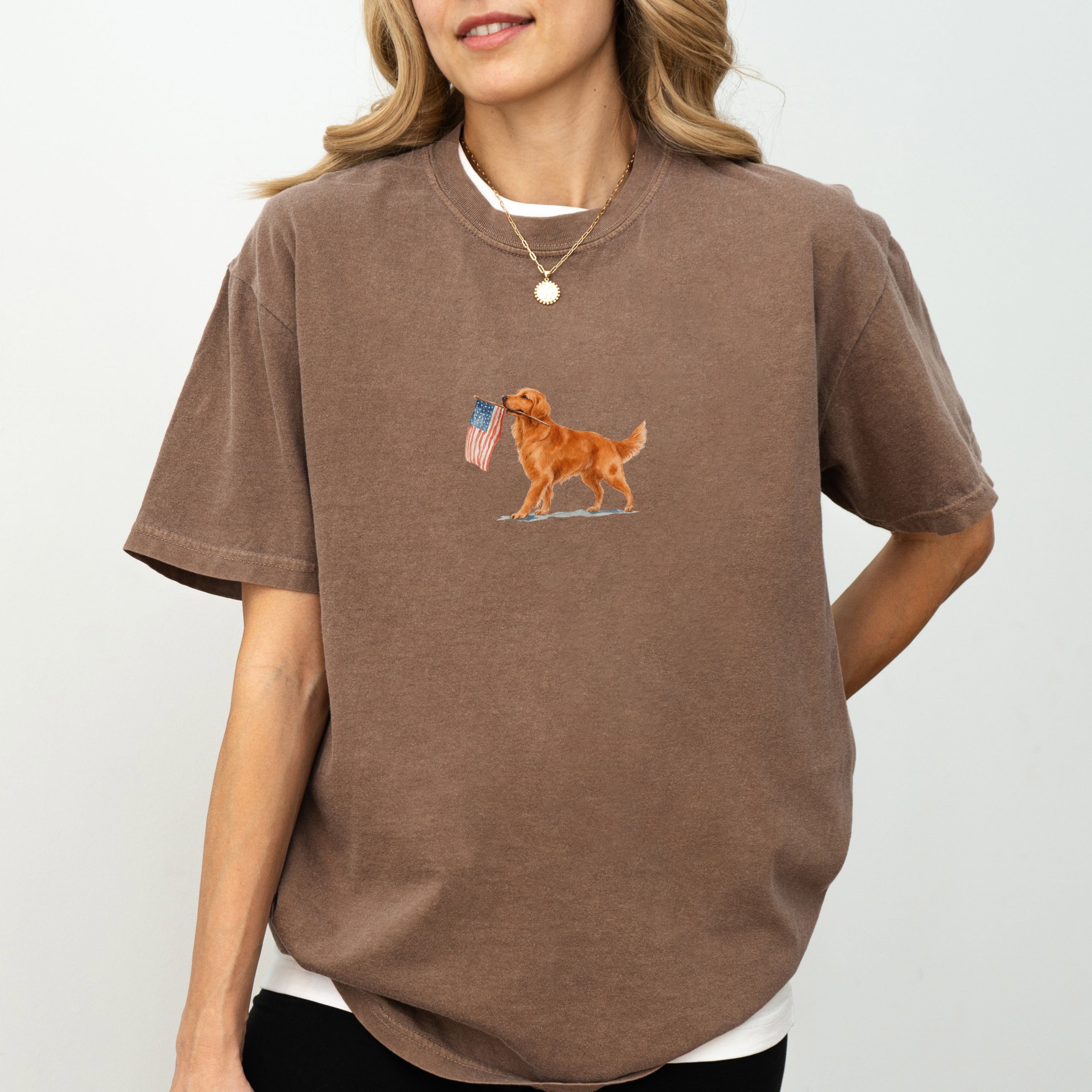 Red Golden Retriever USA T-shirt