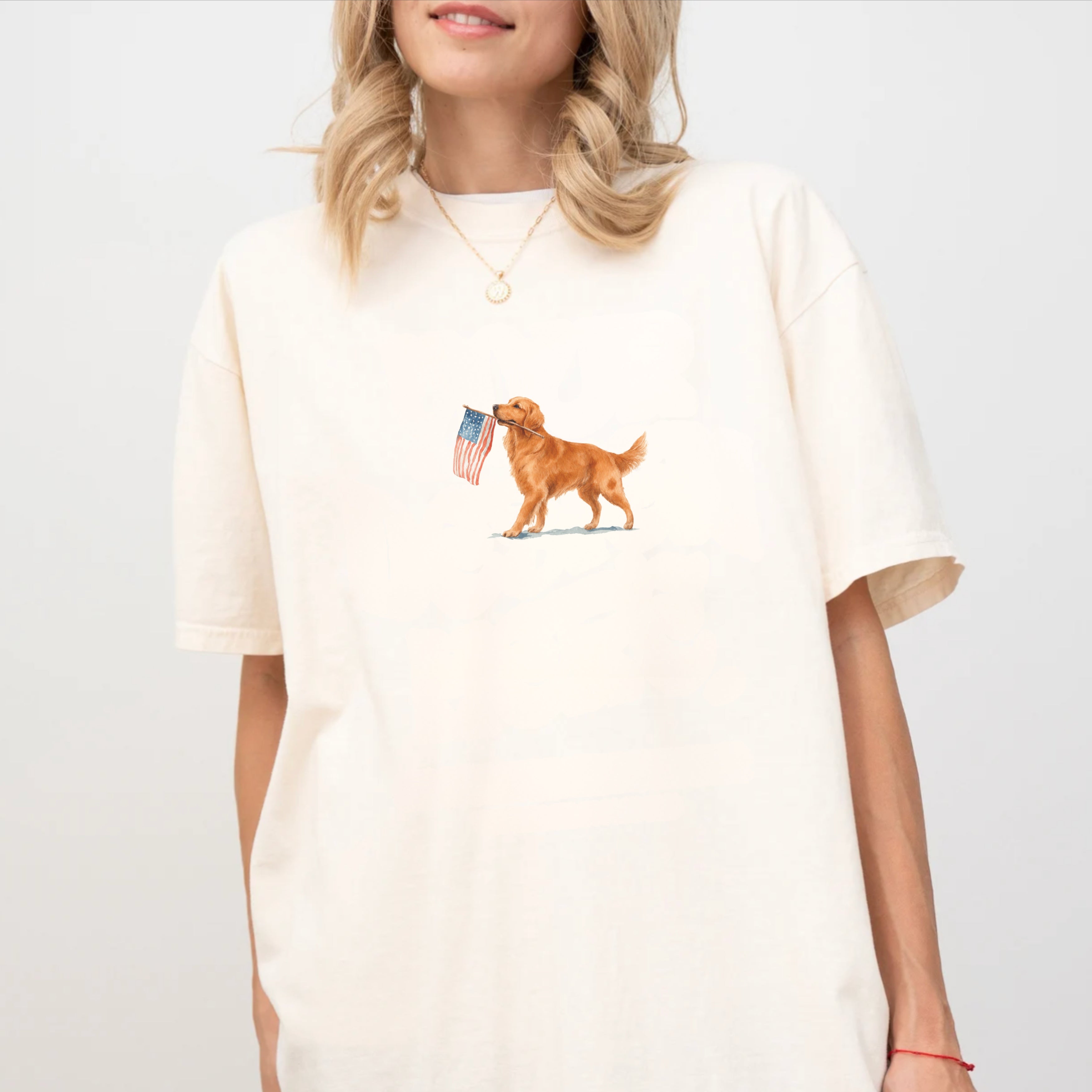 Red Golden Retriever USA T-shirt