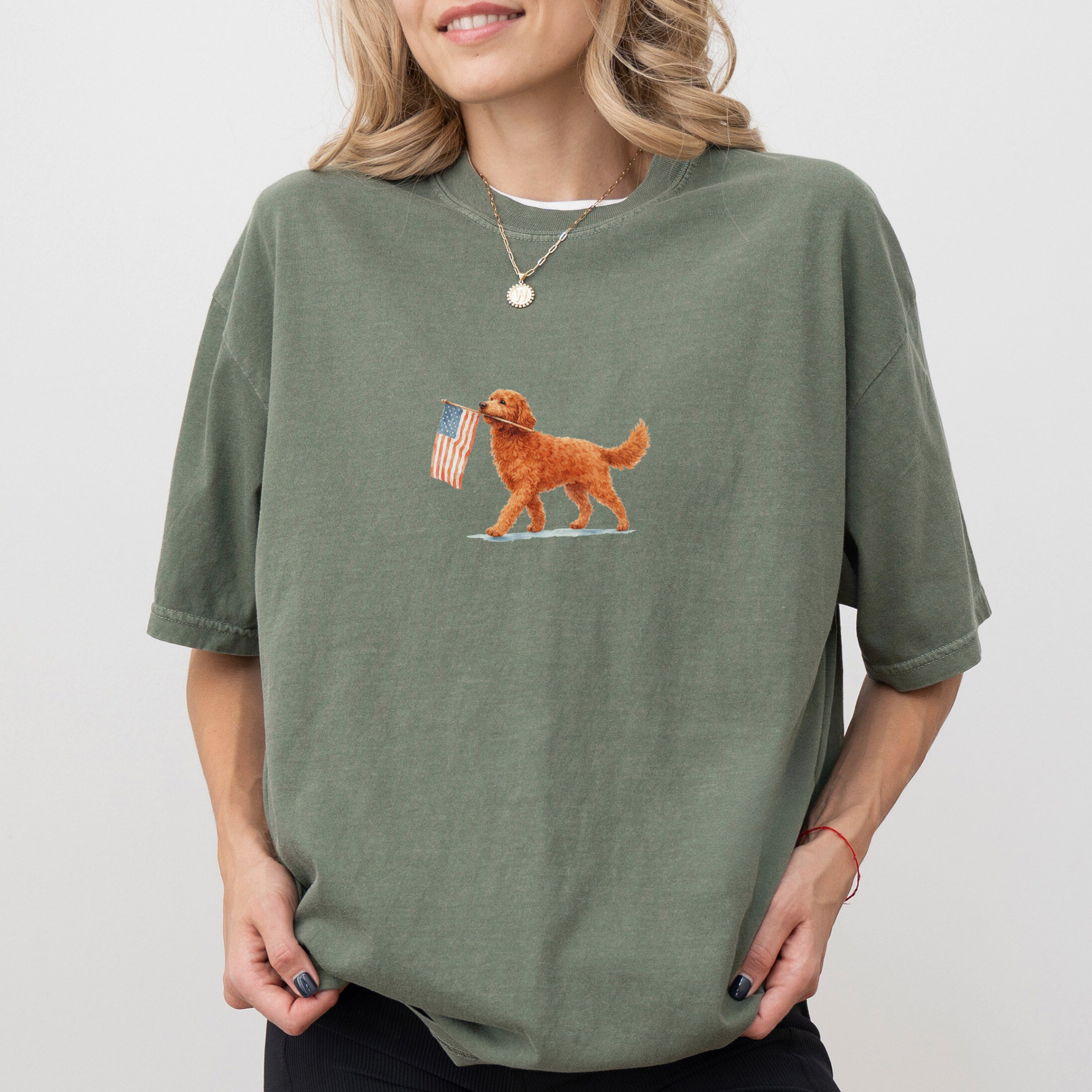 Red Goldendoodle USA T-shirt