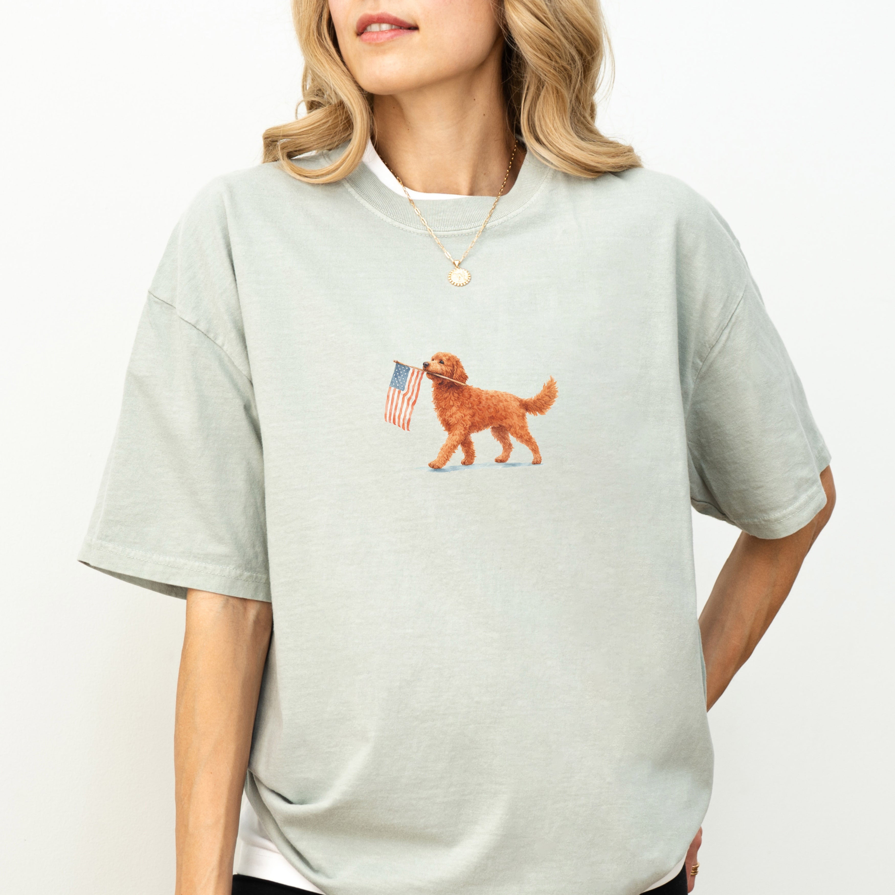 Red Goldendoodle USA T-shirt