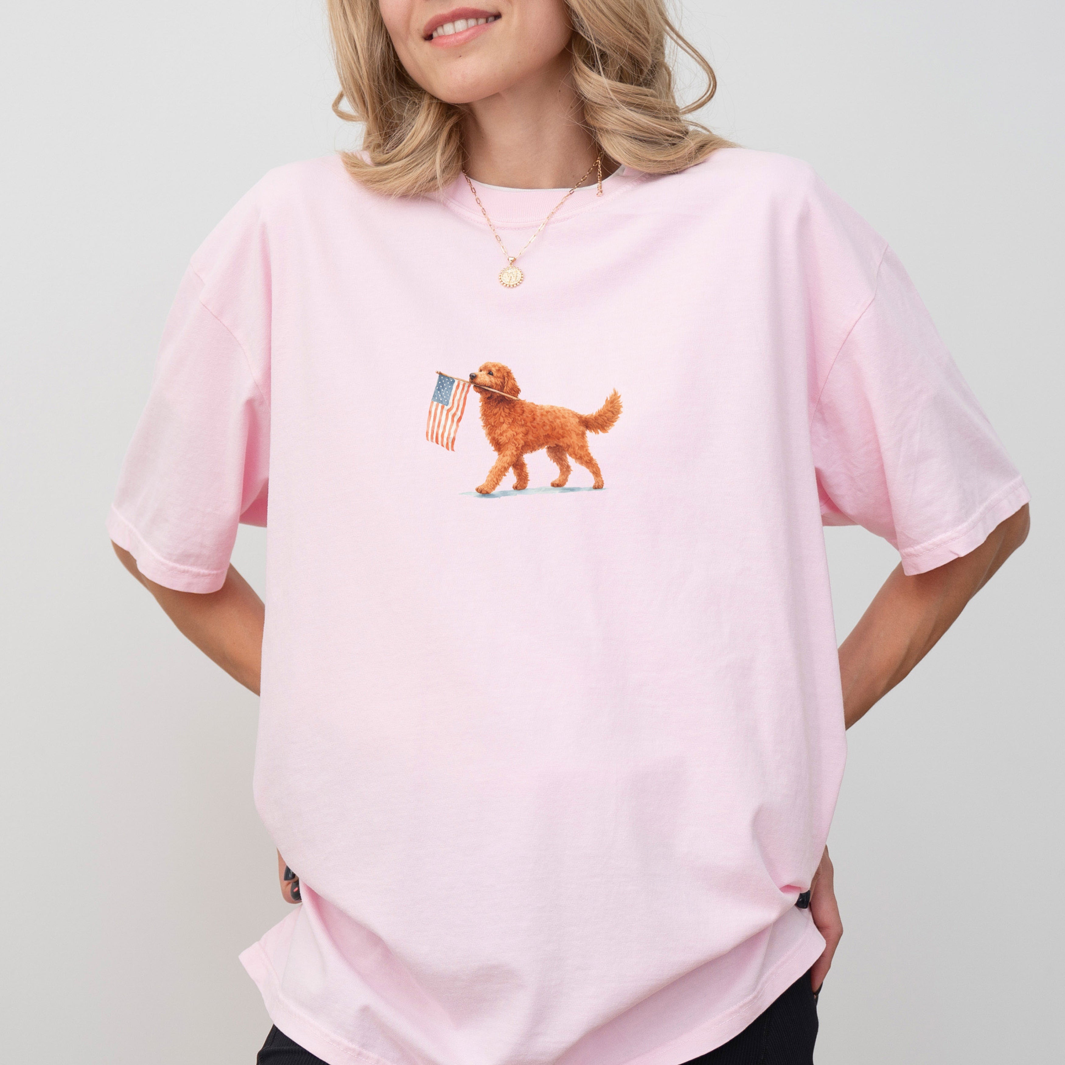 Red Goldendoodle USA T-shirt