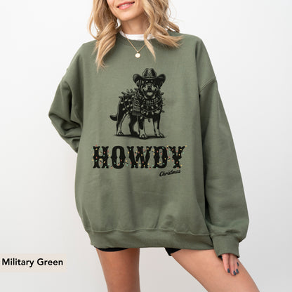 Rottweiler Howdy Christmas Sweatshirt
