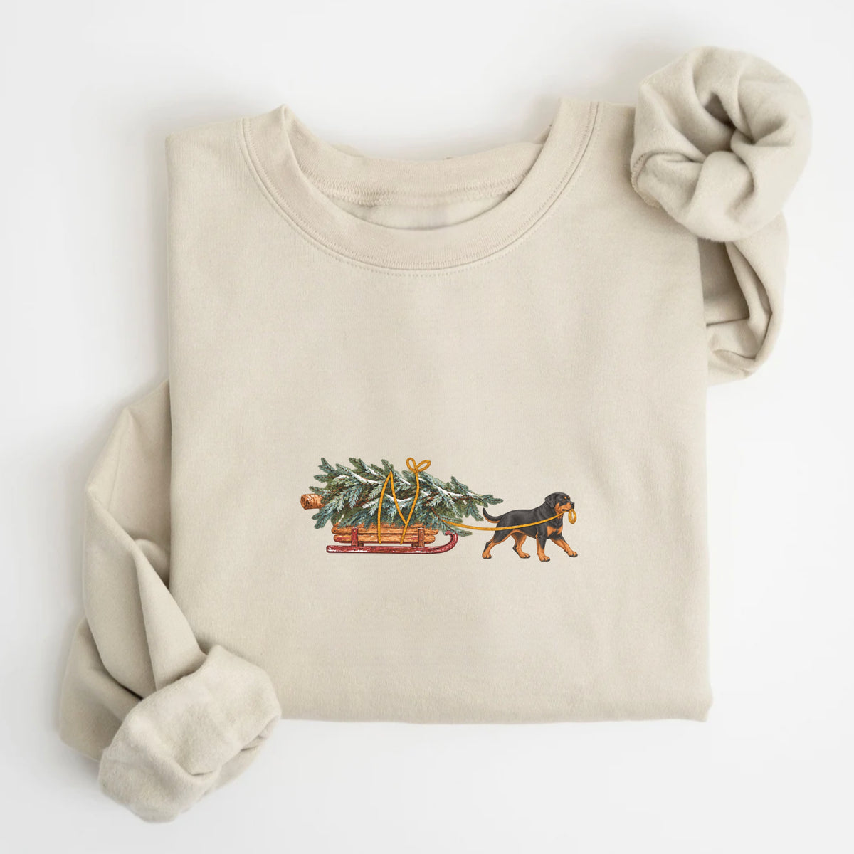 Rottweiler black and rust  Christmas Tree sweatshirt